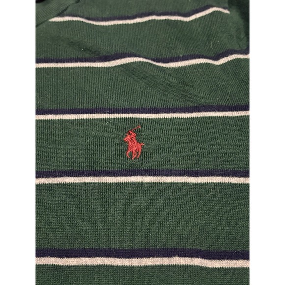 Polo Ralph Lauren Mens Pullover Sweater Size M Green Pima Cotton Red Pony - Picture 3 of 8